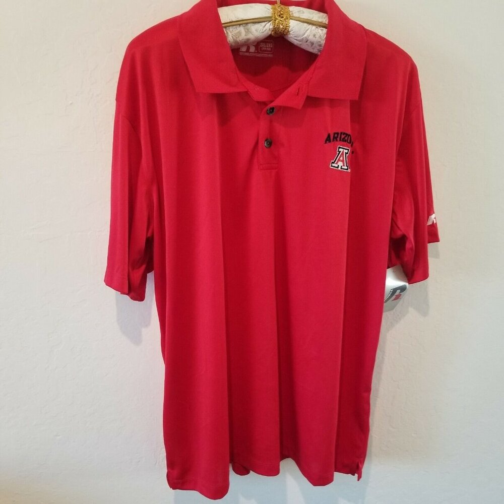 New Russell Men's Casual Active Arizona Polo Shirt Short Sleeve 2xl(50-52) Red